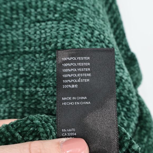 Urban Outfitters Daria Double Take Chenille Cropped Mockneck Sweater Green XL - Picture 6 of 7